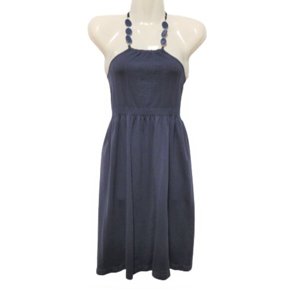 Dark Blue Halter Tie Dress  Size S - Picture 1 of 12
